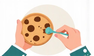 Icono de una mano configurando opciones en una galleta, representando cookies de funcionalidad