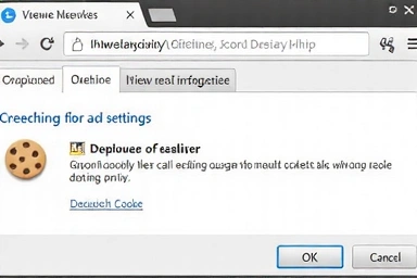 Interfaz de configuración de navegador con un icono de cookie