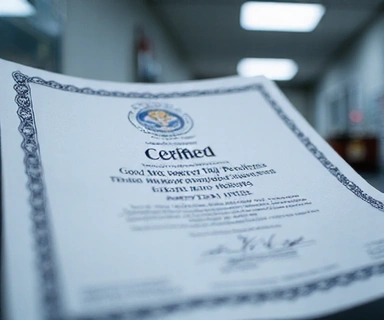Certificado GMP en un marco dorado