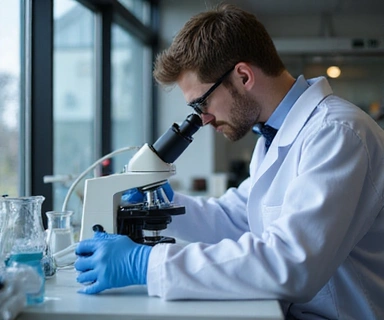 Científico analizando muestras en un laboratorio