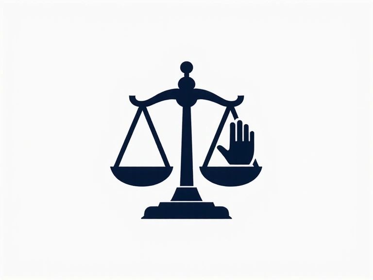 Icono de una balanza y una mano, simbolizando derechos y justicia de datos